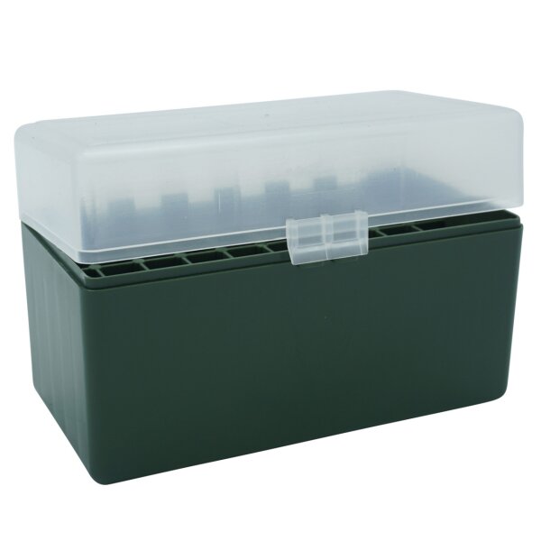 WPW Patronenbox Kaliber 30.06 / 6,5 x 55 - 50 Stück mit Klappdeckel